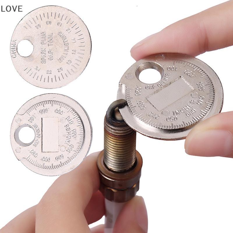 [JJCW] 1PC 0.6-2.4mm Phạm vi Đồng xu Bugi Gage Gap Tool Feeler Spark Plug Gap Tool QQW