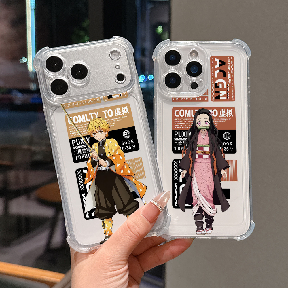 Vỏ Comic Demon Slayer Zenitsu Nezuko cho Apple iPhone 17 Air 16 15 14 13 12 11 Pro Max X XR XSMAX 8 