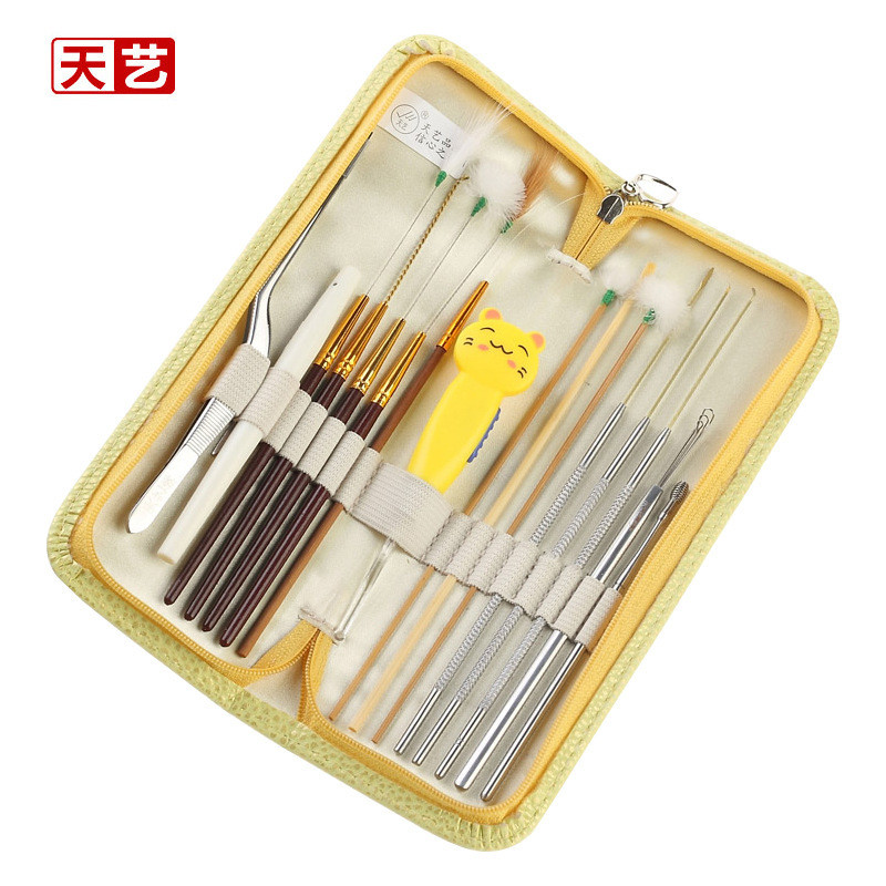 Tianyi Ear Picking Tool Set Yangzhou Classic Ear Picking Tool 16 Miếng Ear Picking Tool Ear Picking 