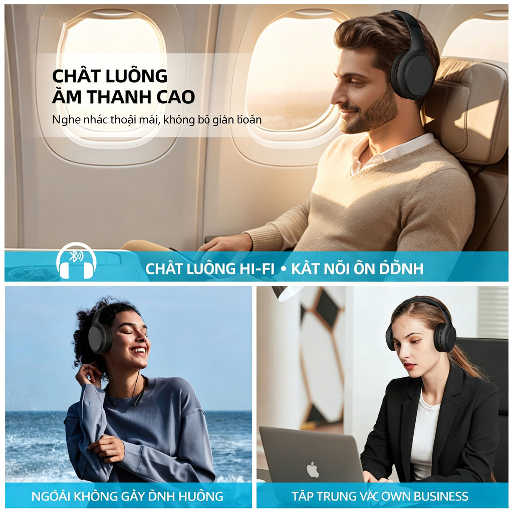 Tai Nghe Chụp Tai BRIDIO M16 - Kết Nối Bluetooth 5.4 & Có Dây, Âm Thanh HD Sống Động, Chế Độ Giảm Tiếng Ồn, Thiết Kế Gập Gọn | BigBuy360 - bigbuy360.vn