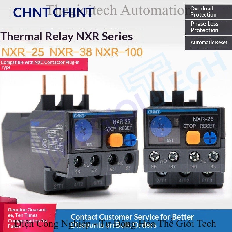 Chint RELAY NHIỆT thermal relay overload protection NXR-25 NXR-38-100 1A4A6A10A13A18A GIÁ SAINXC