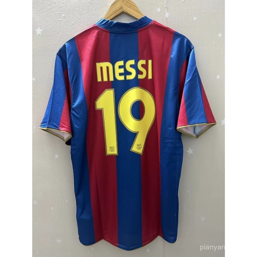 2007-08 Retro Barca Sân Nhà Áo Bóng Đá Nam Tay Ngắn Áo Bóng Đá Đồng Phục Bóng Đá Chất Lượng Cao