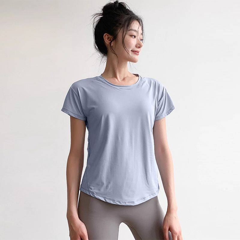 Summer Quick-Drying Yoga Clothes T-shirt Gym Sports Morning Running Sports Breathable Short Sleeve W