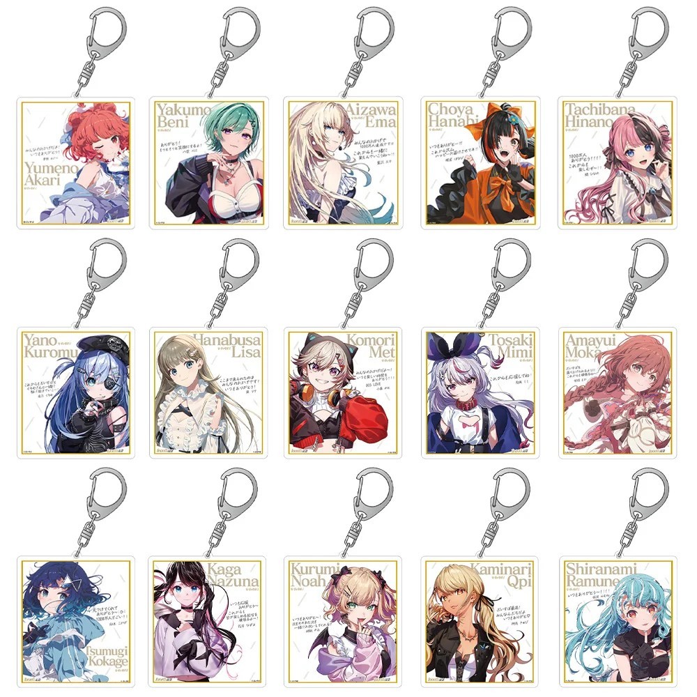 Móc khóa Acrylic Anime VTuber VSPO 10 triệu Kaga Sumire Kaga Nazuna Yakumo Beni Tosaki Mimi phụ kiện