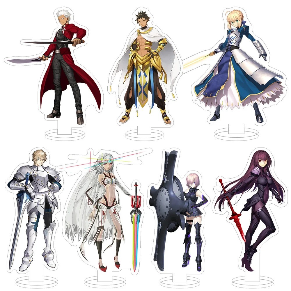 Standee Fate/Grand Order FGO mô hình anime mica acrylic trang trí bàn học Artoria Saber Gilgamesh Ma