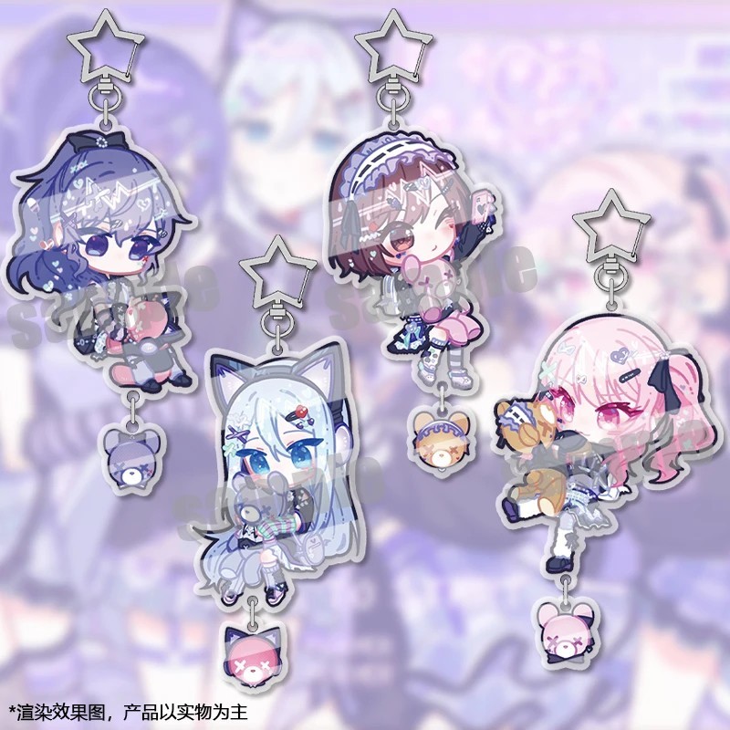 Móc khóa Project Sekai Nightcord at 25:00 Niigo Acrylic Mica Anime Kanade Mafuyu Ena Mizuki quà tặng