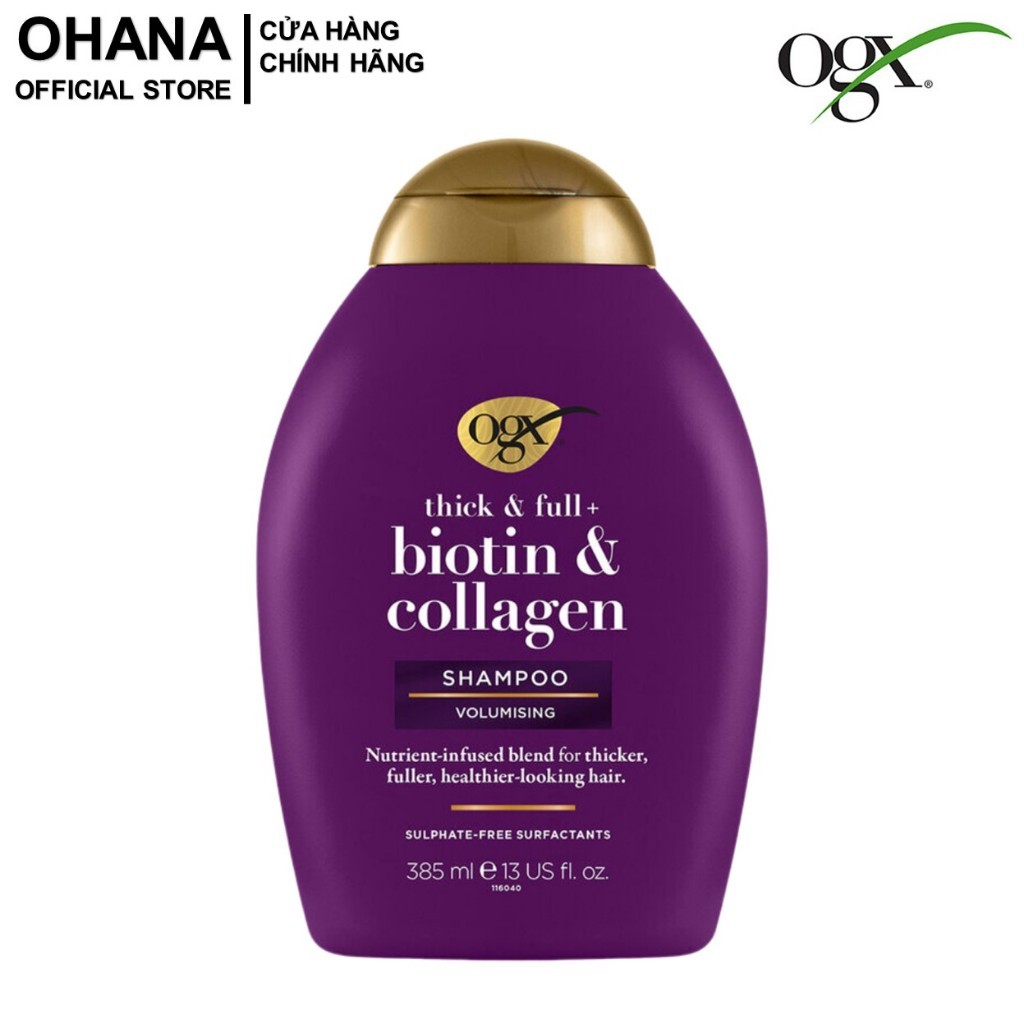Dầu Gội Dưỡng Dày Tóc OGX Thick & Full + Biotin & Collagen Shampoo 385ml