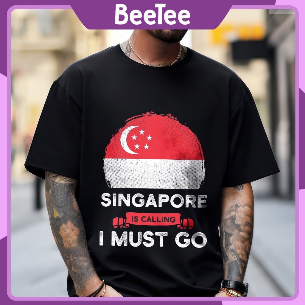 Áo thun Singapore Is Calling I Must Go Merlion Singapura Southeast Asia Oversize Local Brand 534