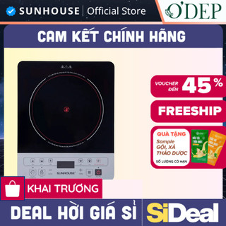 Bếp hồng ngoại Sunhouse 2000W Chính hãng không kén nồi, cảm ứng mặt kính cường lực chịu nhiệt SHD6005 - SIDEAL SIL