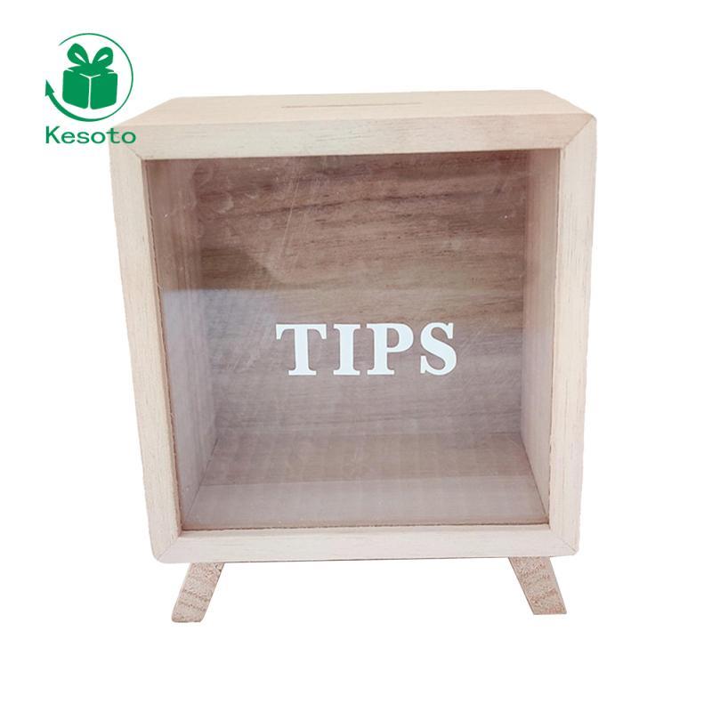 Kesoto Coin Bank Glass, Tip Box, Tip Jar để kiếm tiền, Quà tặng Giáng sinh tinh tế, Piggy Bank, Hộp 