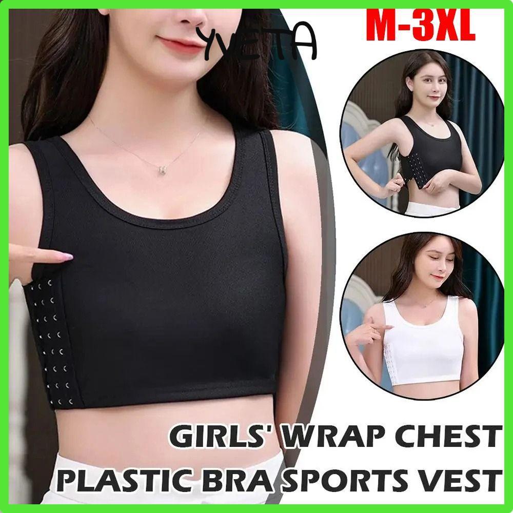 YVETA Ngực Shaper Corset Vest, Size M-3XL, Chất Kết Dính, Phù Hợp Style Tomboy