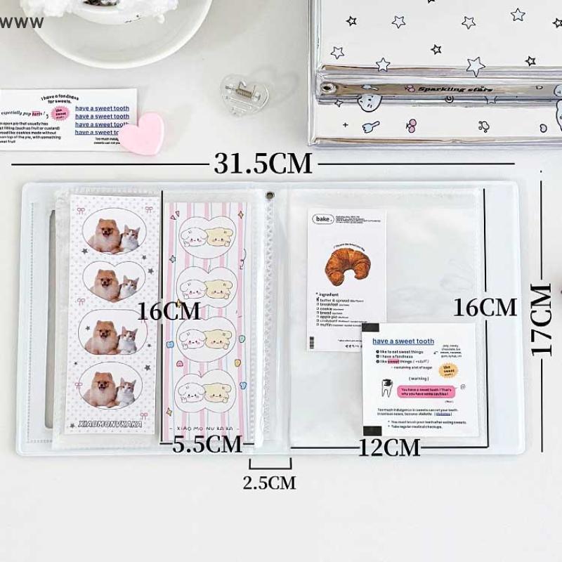 [auz] Cartoon 4 Grid Idol Card Photo Booth Album For 40 Pcs 2x6 Inch Photo Strips Bookmark 20 Pcs 4x