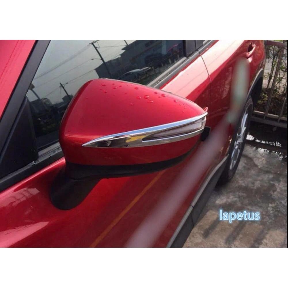 Gương Chiếu Hậu Bên Dải Trang Trí Dán Bao Viền Phụ Kiện Xe Hơi Cho Xe Mazda CX5 CX-5 2015 2016 Với M