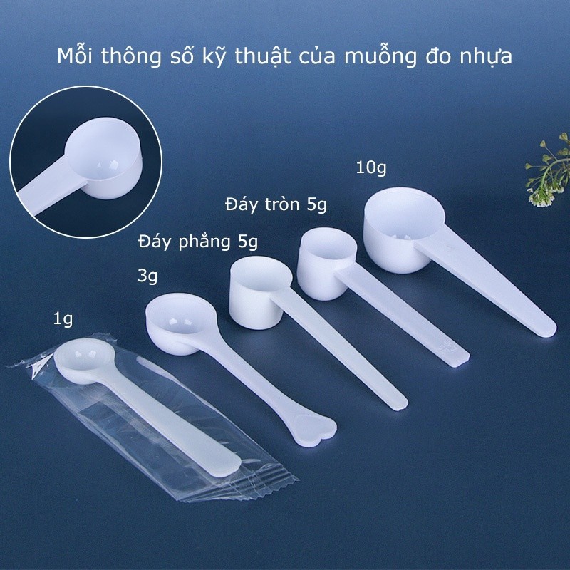 E89E (10 cái) Muỗng đo lường sữa bột 1 / 3 / 5 / 10g bằng nhựa tiện dụng ES001