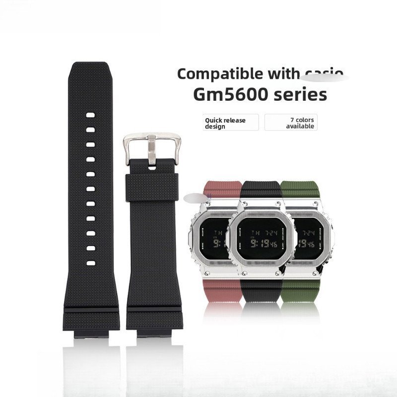 16mm Cho Vuông GM-5600 / GM-2100 / GA2100 Dây Đeo Nhựa lồi Silicon Dây Đeo Tay Cao Su Mềm