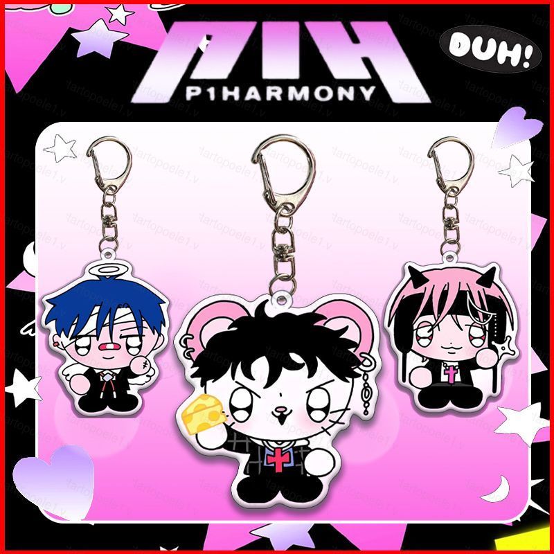 P1HARMONY Acrylic Móc Khóa 8 Mini Album DUH Mặt Dây Chuyền KEEHO JIANG Túi Phụ Kiện Ngôi Sao Ngoại V