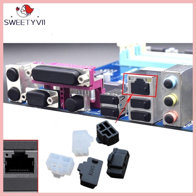SWEET ~ 100 Chiếc Cổng Hub Ethernet RJ45 Chống Bụi Nắp Bảo Vệ Cắm Bụi Cho Laptop Máy Tính Router RJ4