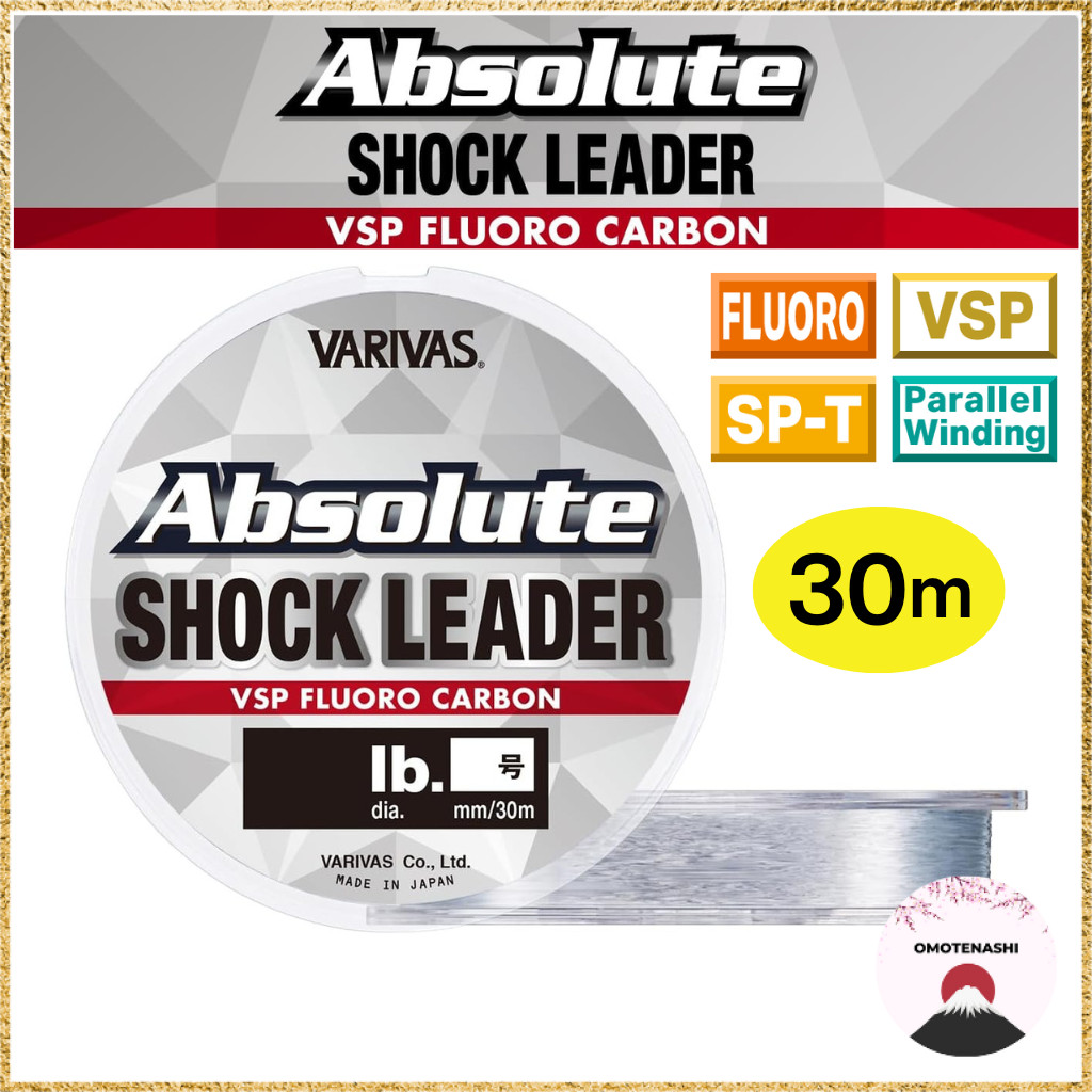 VARIVAS Absolute Shock Leader VSP Fluorocarbon 30m Fishing Line