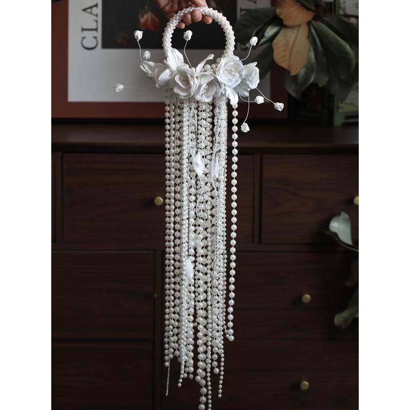 Cao Cấp Ngọc Trai Thác Nước Cầm Tay Hoa Cưới Cô Dâu Giọt Nước Hoa Cưới Chụp Ảnh Đám Cưới Vòng Tay Ng