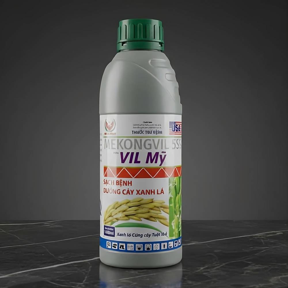 Thuốc Trừ Bệnh Mekongvil 5SC (Vil Mỹ) - Ngừa Khô Vằn, Lem Lép Hạt, Giúp Xanh Lá Cứng Cây (Chai 1 Lít