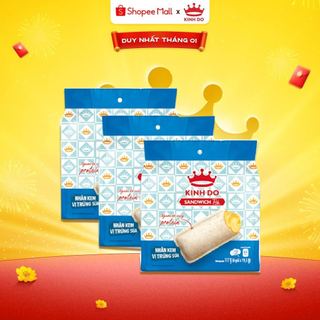   VC 15%   DATE 10 1 2026  Kinh Đô Sandwich Túi Nhân Trứng Sữa Combo 3 Túi X 117G 