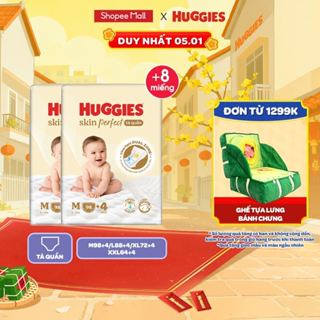   Live Độc Quyền  Combo 2 gói Tã quần Huggies Skin Perfect Mega và Super Jumbo size M L XL XXL 2 vùng thấm 