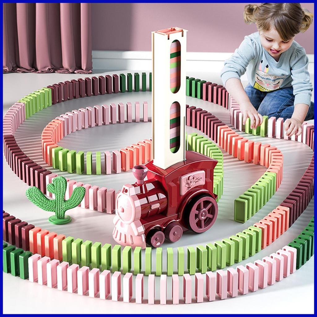 Domino Train Điện Tự Động Dominoes Train Set Vui Vẻ Và Nhiều Màu Sắc Domino Rally Train Xây Dựng để 