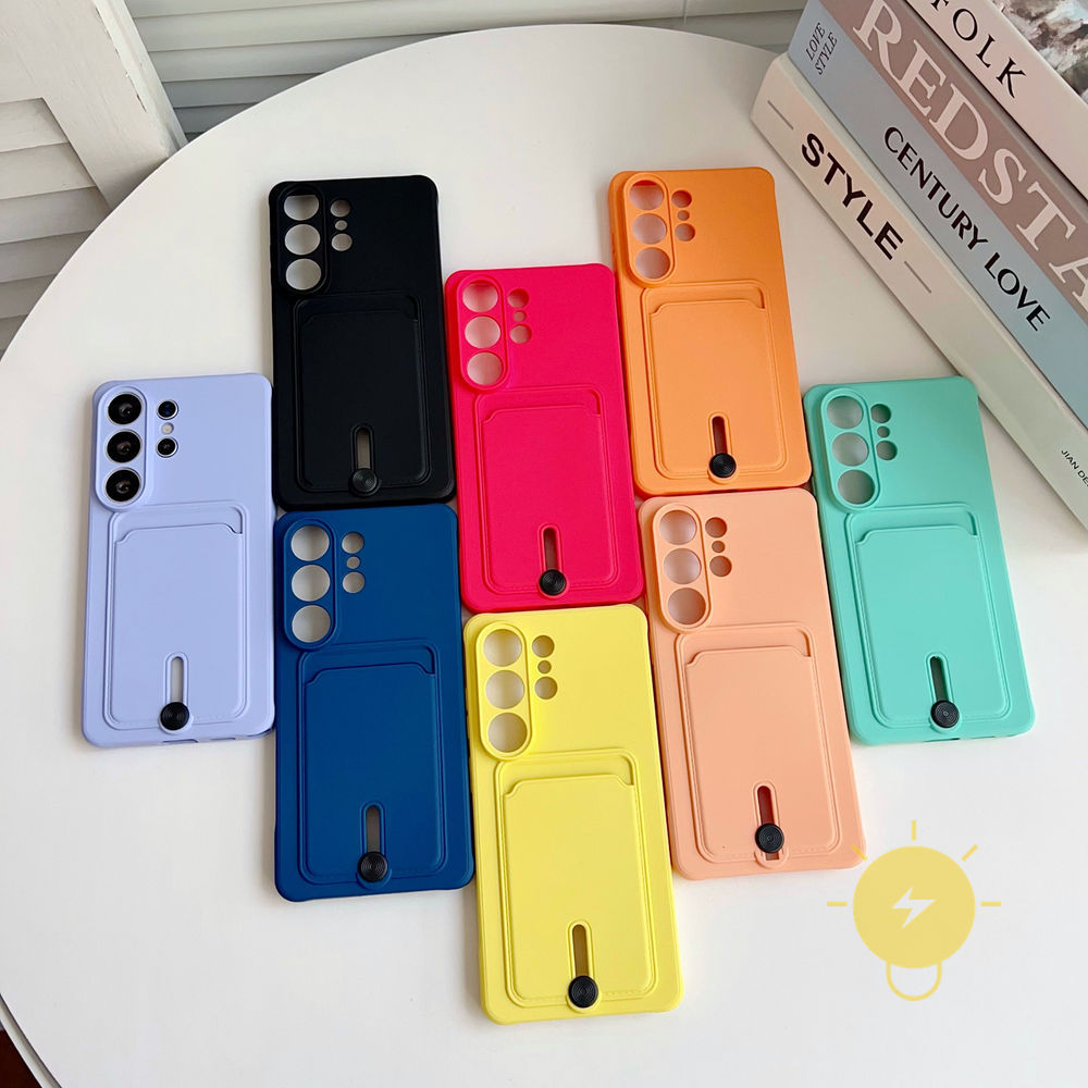 Phone Case For SAMSUNG Galaxy S26 Edge Ultra Plus s25 S24 S23 S22 S21 FE TPU Card Slot Soft Aestheti