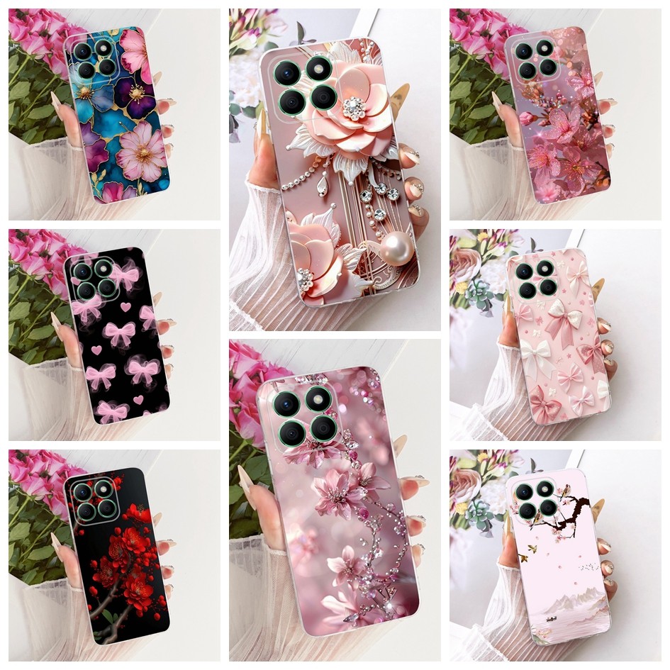 Vỏ Mới Cho Honor X8a LLY-LX1 LLY-LX2 LLY-LX3 / X8b CRT-LX1 CRT-LX2 CRT-LX3 Vỏ Silicon Mềm Hình Bướm 