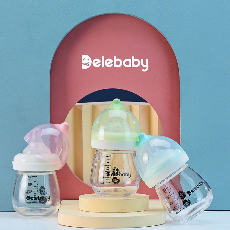 Premium Selection#Glass Newborn Baby Bottle Newborn Baby Bottle Juice Bottle Silicone Nipple Glass M