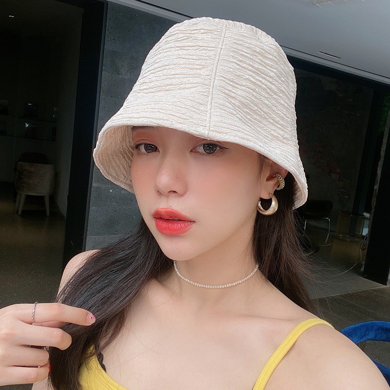 PM3 Mũ Bucket Vân Nổi Thiết Kế Siêu Nhẹ Phong Cách Hàn Quốc