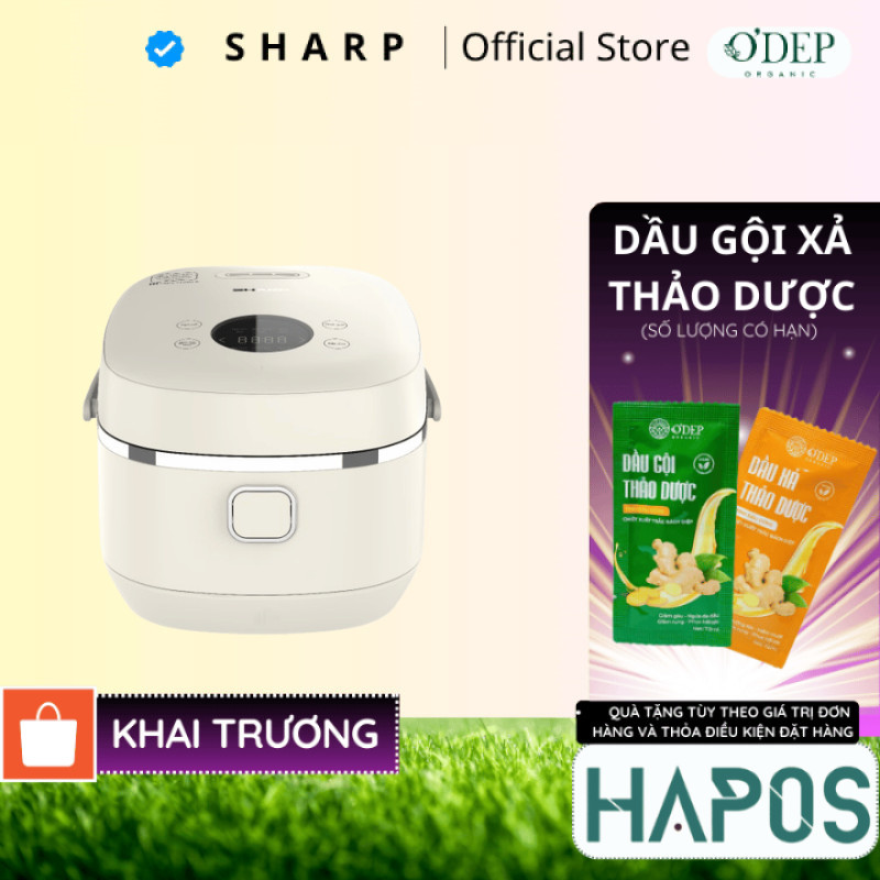 Nồi cơm cao tần Sharp 1 lít 1000W KS-IH10IX-WH, công nghệ IH 3D, phủ chống dính - HAPOS HSA