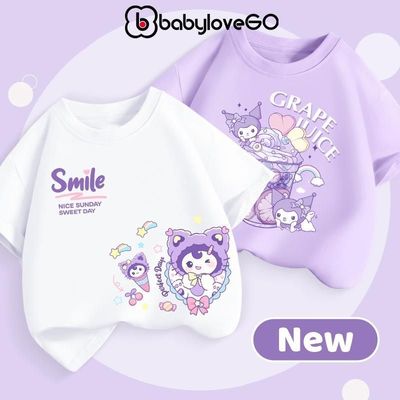 Áo thun bé gái BabyloveGO áo phông ngắn tay Kuromi in hoạt hình cute cho bé