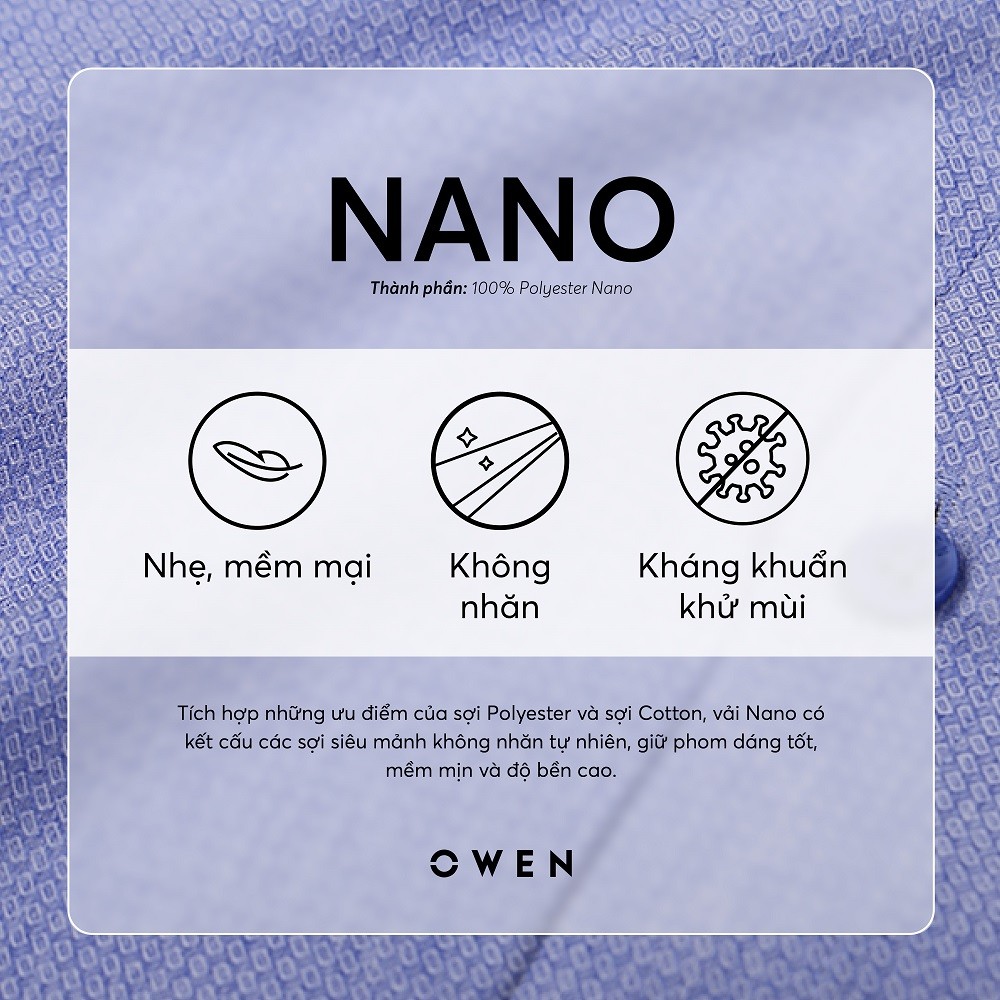 Owen - Áo sơ mi dài tay Regular Fit AR240615DT màu Xanh chất liệu Nano