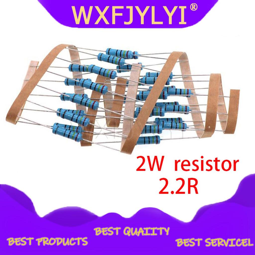20 chiếc 2,2 ohm 2W 2.2R 2R2 Điện trở màng kim loại