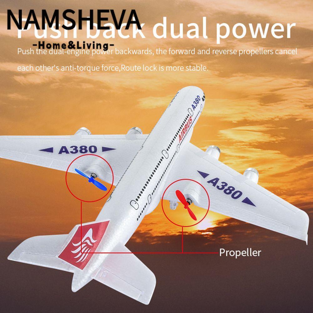 Máy bay điều khiển từ xa NAMSHEVA cho máy bay ném tay Airbus A380 2.4G 2 kênh RC Glider