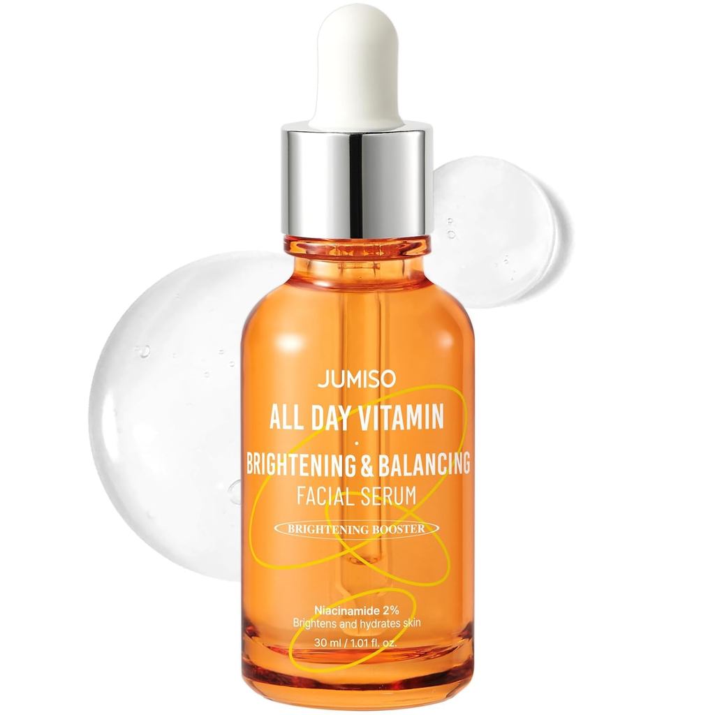 JUMISO All Day Vitamin Serum, Brightening & Balancing Facial Serum, Gift, Vitamin C, A, B, D, E, Ser