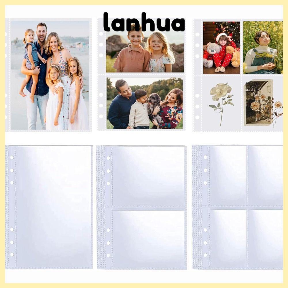 LANHUA Photocard Tay áo, A5 Size 6 Ring Photocard Binder, Kpop Photocard Binder Multi-Pockets Album 
