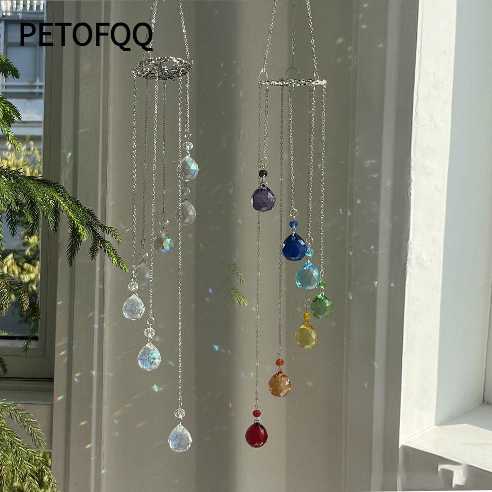 PETOFQ Sun Catcher Crystal, Rainbow Maker Màu Thủy Tinh Treo Pha Lê, AB Màu Bảy Màu Chuông Gió