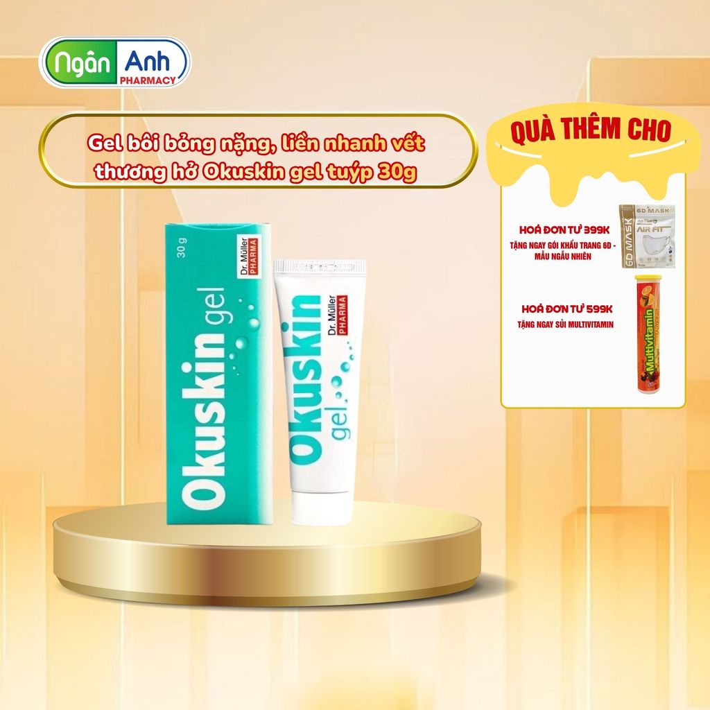 [Chính Hãng] Gel bôi bỏng nặng, liền nhanh vết thương hở Okuskin gel tuýp 30g