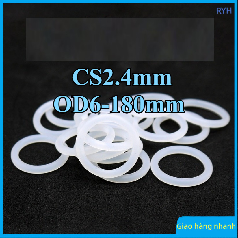 White silicone ring, food grade O-ring, waterproof rubber ring, elastic sealing ring，Bền đẹp chịu nh