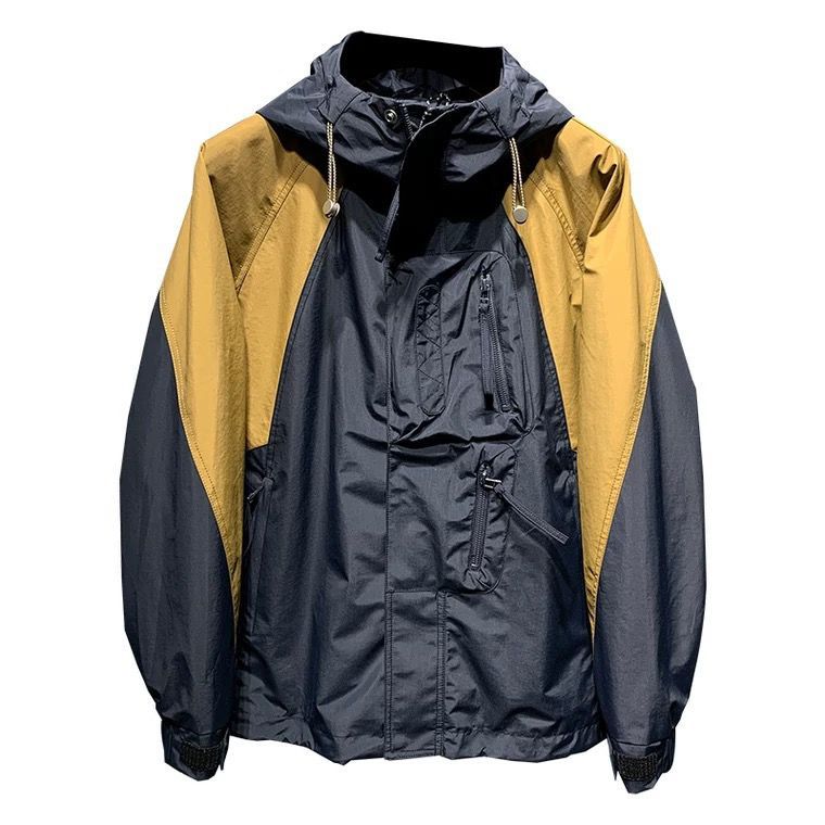 Áo jacket nam style Mỹ thu đông với mũ trùm đầu, dây kéo và thiết kế túi hiện đại - Multi-functional