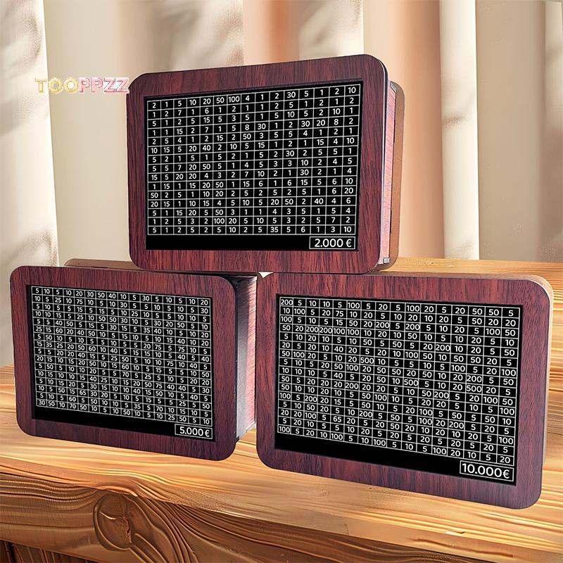 tooppzz Wooden Money Saving Box Money Storage Bank with Saving Money Goals Counter Reusable Piggy Ba