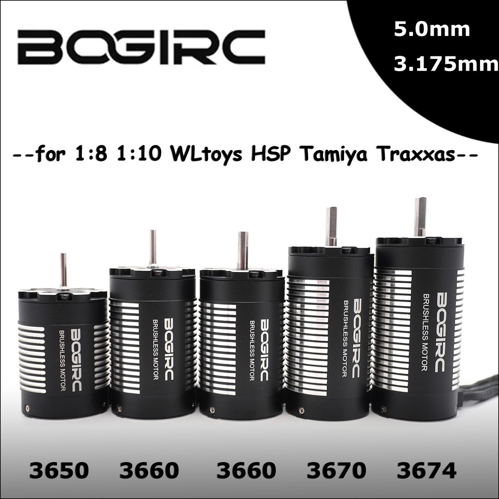 BOGIRC RC Motor 3650 3660 3670 3674 Động cơ không chổi than không cảm biến 5.0mm / 3.175mm cho 1 / 8