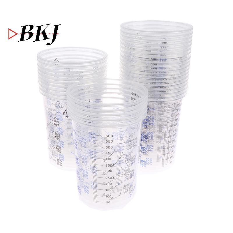 [KJ] 10 / 50 Chiếc Cốc Trộn Sơn Hiệu Chỉnh Cốc Trộn Sơn Nhựa 600ml Nồi Trộn [Mới]
