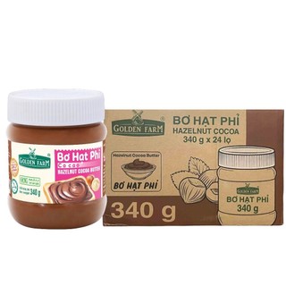 [THÙNG 24 Hủ] Bơ Hạt Phỉ Cacao Golden Farm 340g