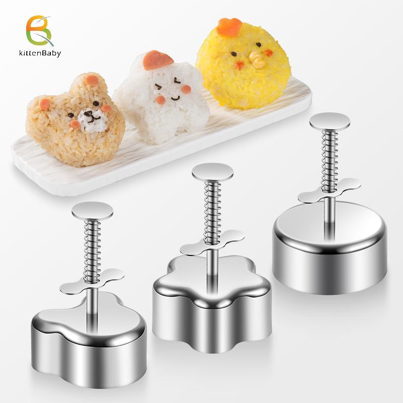 [Baby-t] Khuôn Sushi Inox Khuôn Cơm Bóng Dụng Cụ Bento Khuôn Onigiri Dụng Cụ Nhà Bếp Phụ Kiện Sushi 