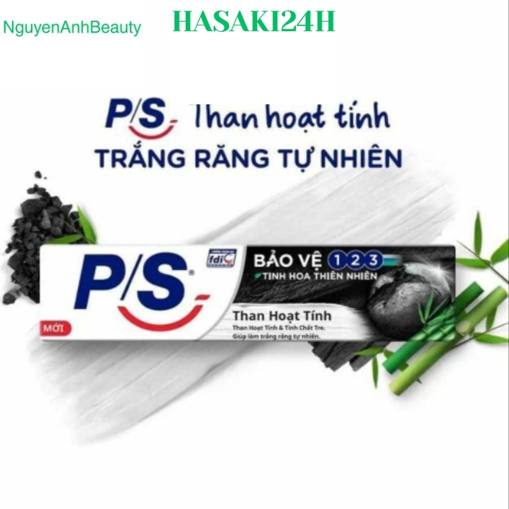 Kem Đánh Răng PS 123 Than Hoạt Tính 180g