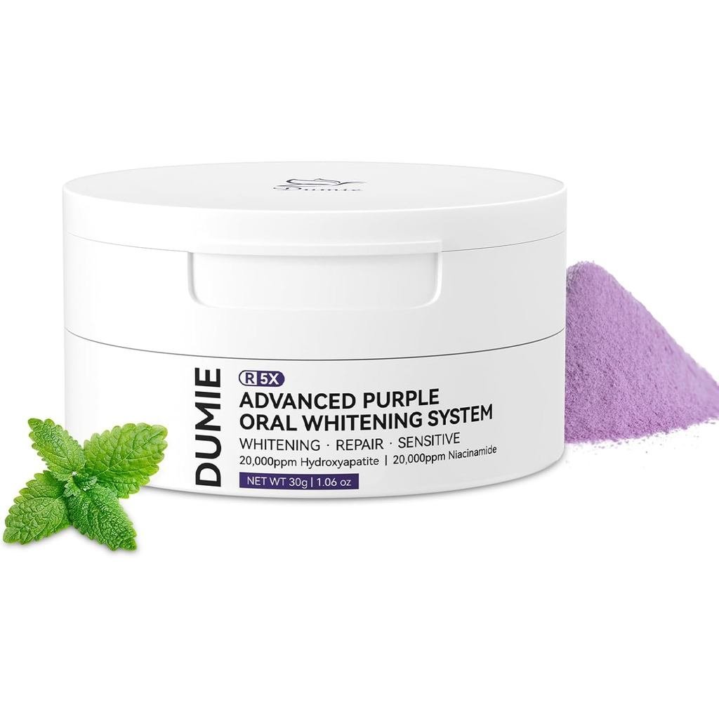 Bột làm trắng răng, Bột đánh răng Hydroxyapatite tái khoáng chất với Niacinamide, R5X Bộ chỉnh màu t