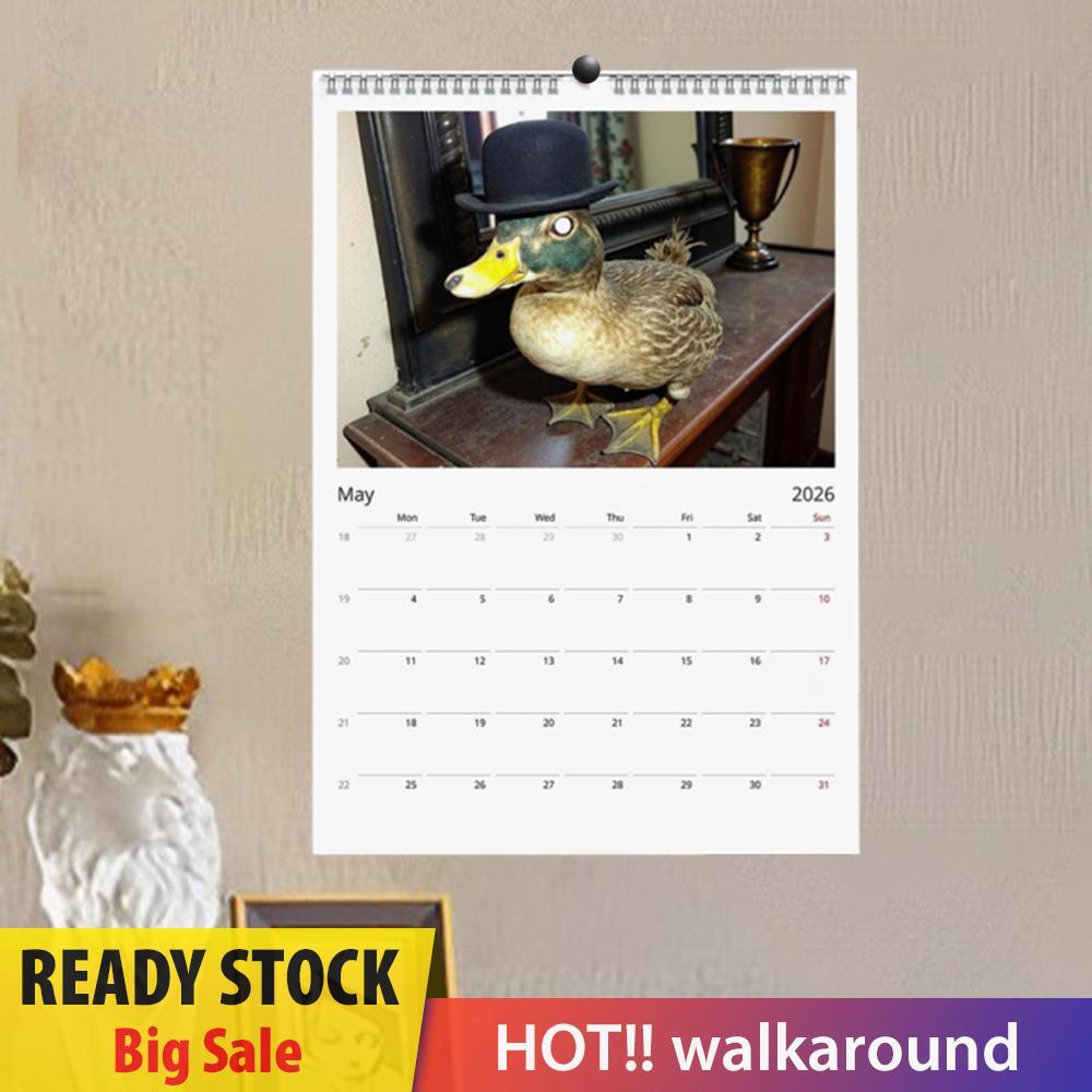 2026 Bad Taxidermy Lịch treo tường Awful Taxidermy Công cụ lập kế hoạch hàng tháng cho văn phòng tại